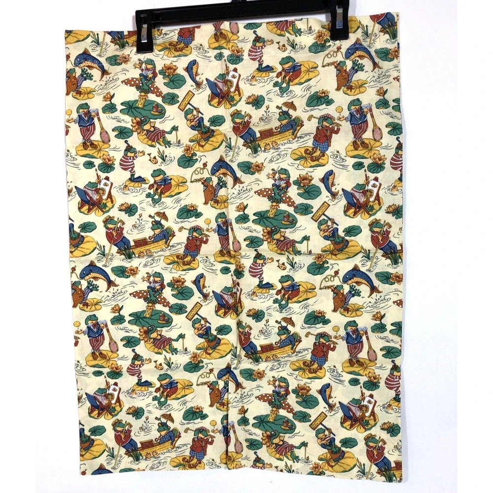 Pillowcase Frog Sports Swim Mushroom Fish Handmade Standard Size Yellow Green